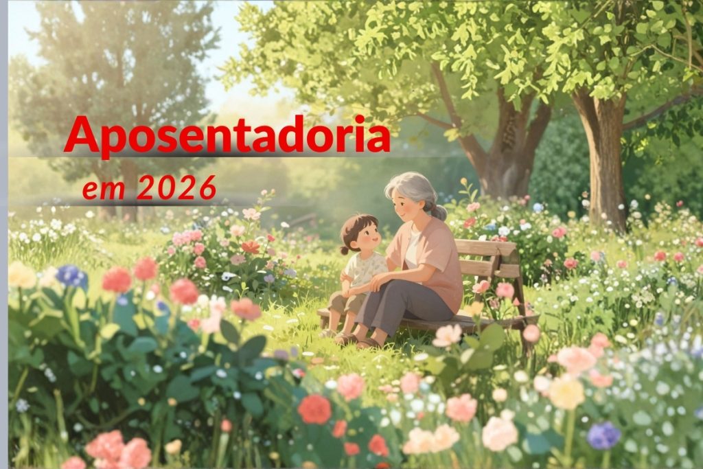 imagem feita com IA de uma avó aproveitando sua aposentadoria em um jardim com a neta