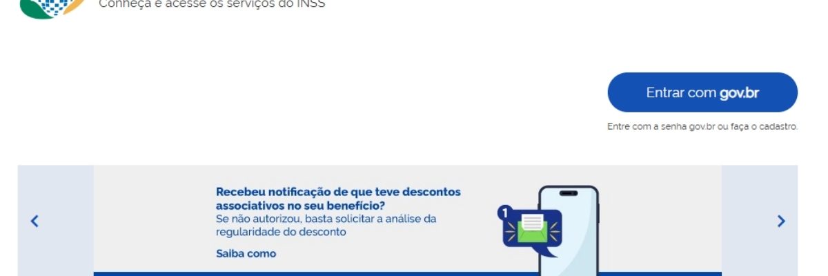 Tela do site Meu INSS